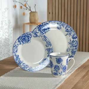 Set de veselă Rose albastru cu 3 piese imagine