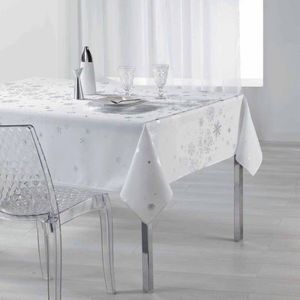 Față de masă cu imprimeu argintiu de fulg de nea imagine