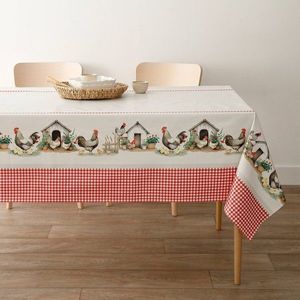 Față de masă cerată cu imprimeu de pui imagine