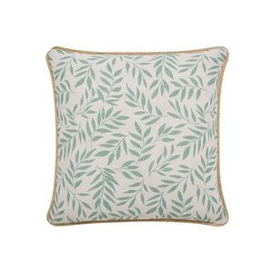 Pernă cu model floral și garnitură din iută imagine