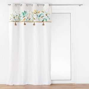 Perdea cu ciucuri și model floral imagine