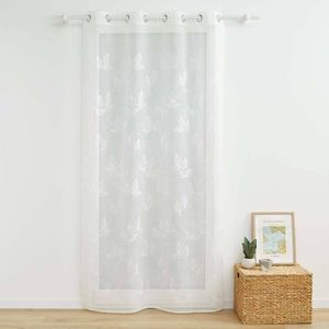 Perdea voal cu broderie de frunze imagine