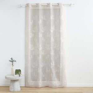 Perdea voal cu broderie de frunze imagine