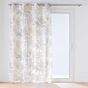 Perdea voal cu imprimeu de frunze și detalii aurii imagine