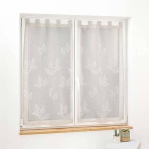 pereche de perdele drepte cu broderie cu frunze imagine