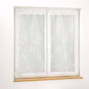 pereche de perdele drepte cu broderie cu frunze imagine