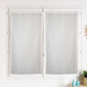 1 pereche de perdele drepte cu broderie în valuri imagine