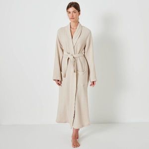 Halat de baie uni, confecționat din tifon triplu de bumbac imagine