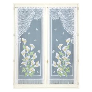 1 pereche de perdele simple din vitraliu cu dantelă imagine