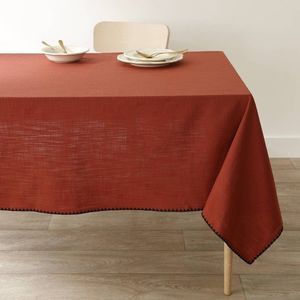 O față de masă din bumbac monocolor, cu un finisaj original imagine