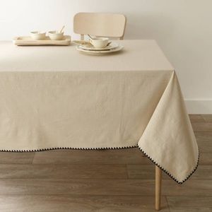 O față de masă din bumbac monocolor, cu un finisaj original imagine