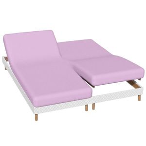 Cearșaf cu elastic în culoare uni pentru pat reglabil, flanel, adâncime colț 26 cm imagine