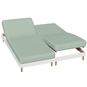 Cearșaf cu elastic în culoare uni pentru pat reglabil, flanel, adâncime colț 26 cm imagine