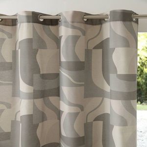 Perdea opacă cu imprimeu și inele metalice imagine