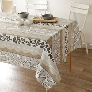 Față de masă cerată cu imprimeu de frunze și efect de napron imagine