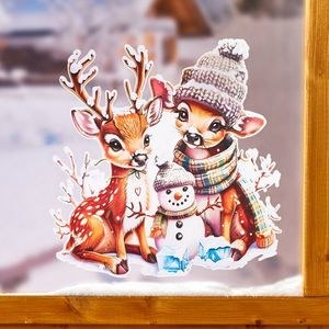 Imagine fereastră Cerb & om de zăpadă imagine