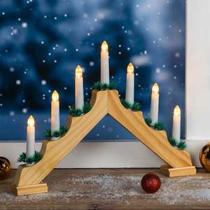 Suport de lumânări de Crăciun din lemn imagine