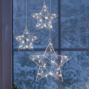 3 Decorațiuni luminoase cu LED-uri Stea imagine