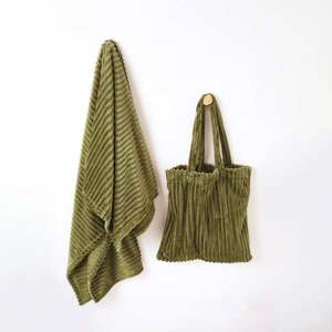 Set geantă asortată din fleece + carouri imagine