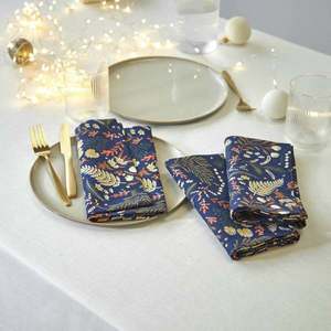 Set de 3 șervețele din material textil cu imprimeu cu frunze imagine