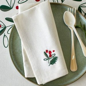 Set de 3 șervețele din material textil cu imprimeu cu flori de ilex imagine