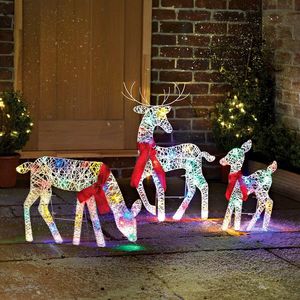 Familie de reni LED 3 buc. imagine