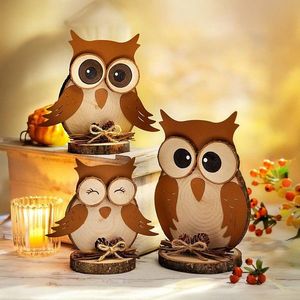 Decorațiuni din lemn Bufnițe, set 3 buc. imagine