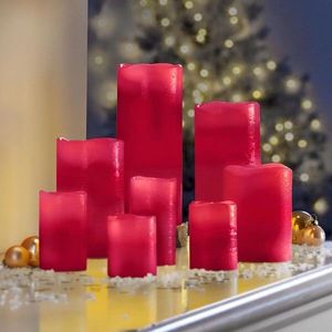 Lumânări LED din ceară Viva Magenta, set 8 buc. imagine