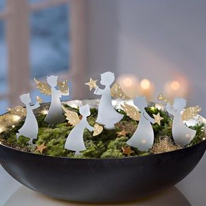 Decorațiuni tip știft Îngerași, set 6 buc. imagine