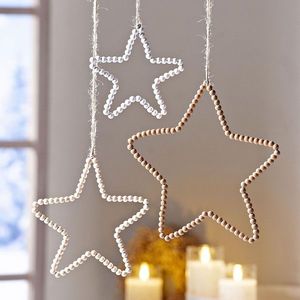 Decorațiune suspendată Stea din mărgele de lemn imagine