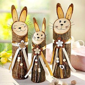 Decorațiune din lemn cu iepurași Lampl, set 3 bucăți imagine