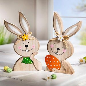 Decorațiune din lemn Lisa și Lotta, set 2 bucăți imagine