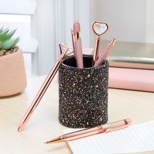 5 pixuri cu bilă cu sclipici și pahar imagine