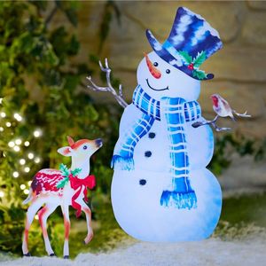 Decorațiune Om de zăpadă cu căprioară imagine