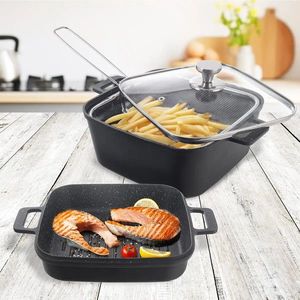 Tavă GRANDE cu capac și coș pentru prăjit imagine