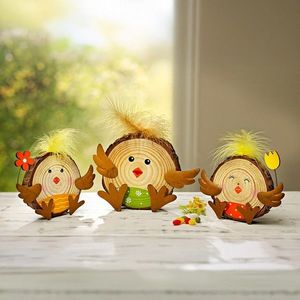 Decorațiune din lemn Puișori, set de 3 bucăți imagine