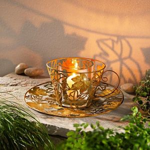Sfeșnic metalic Cupă – Frunze de toamnă imagine