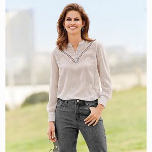 Bluză cu mâneci lungi și decolteu imagine