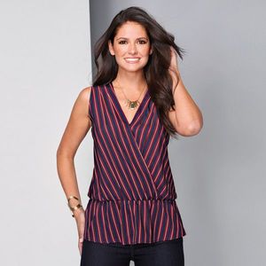 Top bluză cu dungi imagine