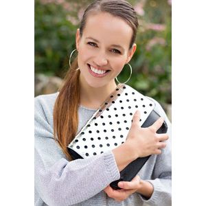 Geanta de mana argintie cu buline imagine