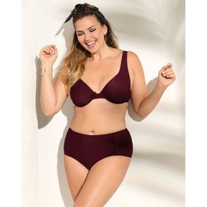 Bikini de culoare uni, efect burtă plată imagine