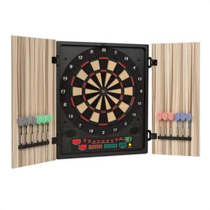 KLARFIT Dartmaster 180, bej, țintă de darts, automat de darts, cu vârf moale și uși. imagine