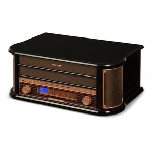 Auna BELLE EPOQUE 1908, sistem stereo retro, gramofon, radio, usb, cd, mp3, microsistem imagine