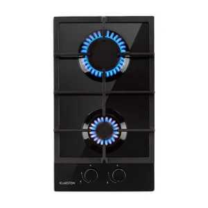 Klarstein Ignito Domino, plită de gaze, 2 arzătoare, arzător Sabaf, sticlă ceramică, negru imagine