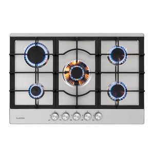 Klarstein Ignito 5 Zonen, plită pe gaz, 5 arzătoare Sabaf, oțel inoxidabil, argintiu imagine