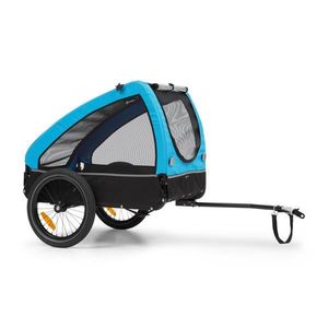 KLARFIT Husky, remorcă de biciclete pentru a transporta câini, cca 250 L, 600D, pânză Oxford, albastru imagine