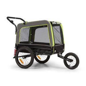 KLARFIT Husky Vario, 2-în-1, cărucior pentru câini, bugină pentru câini, aproximativ 240L, 600D, Oxfort, verde imagine