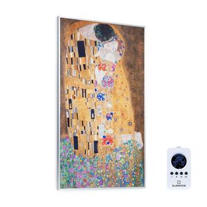 Klarstein Wonderwall Air Art Kuss, încălzitor cu infraroșu, 101 x 60 cm, 600 W, montat pe perete, telecomandă imagine