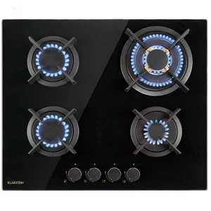 Klarstein Goldflame 4, plită pe gaz, 4 arzătoare din aramă, ceramică din sticlă, negru imagine
