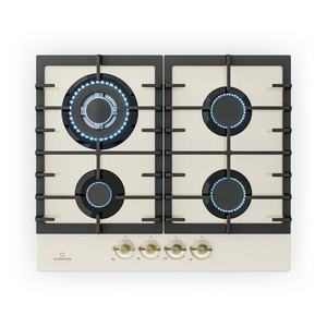 Klarstein Victoria 4 Zonen, plită pe gaz, 4 arzătoare, sticlă ceramică, alb fildeș imagine